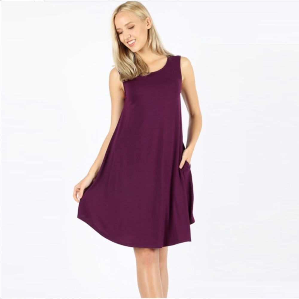 Navy Pocket Comfy Tank Dress - Picture 8 of 8